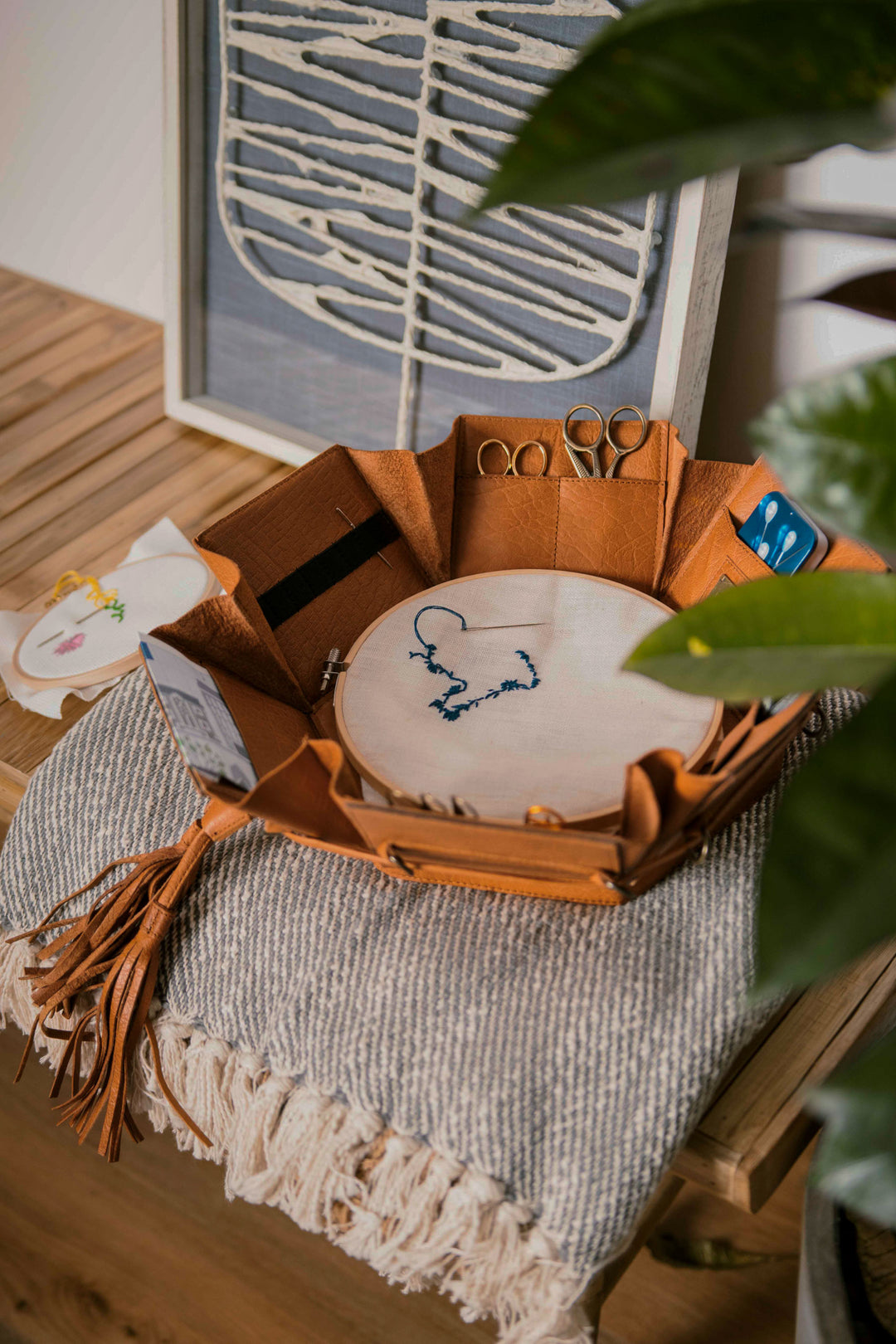 Evita Project Bag | Leather Storage Box for Crafts | muud – Muudstore