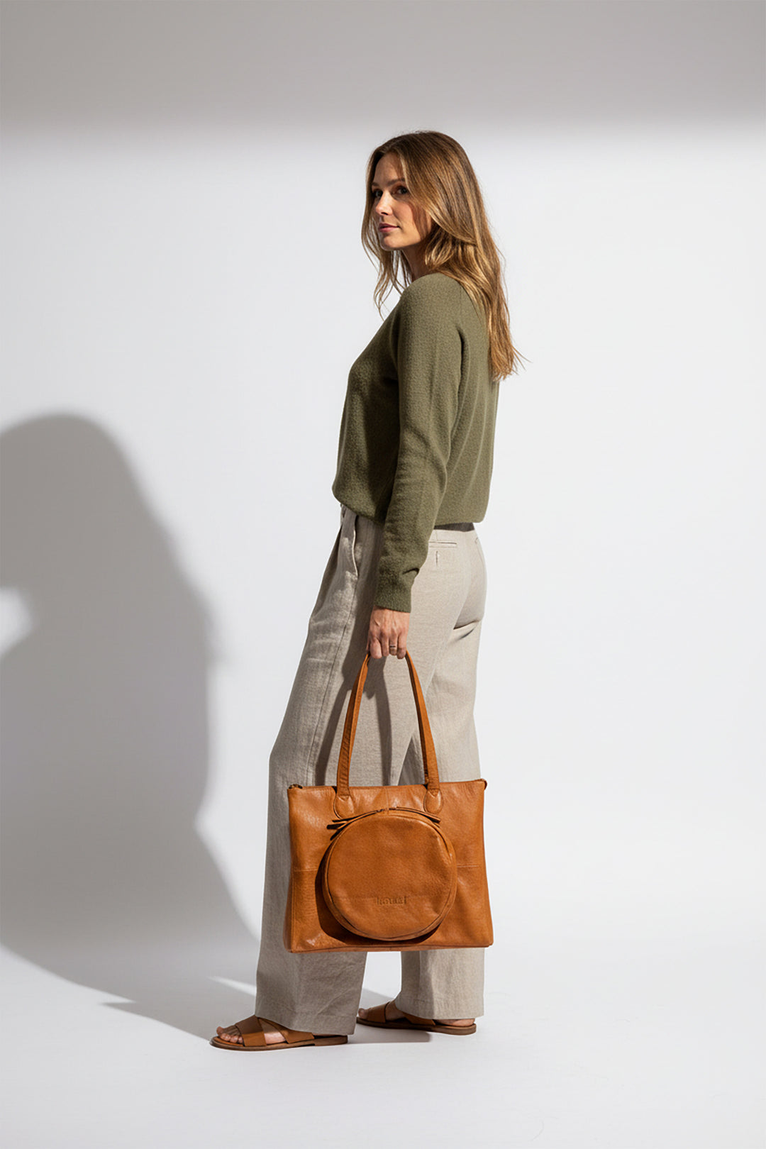 Fro project bag | Leather Shopper for Embroidery | muud – Muudstore