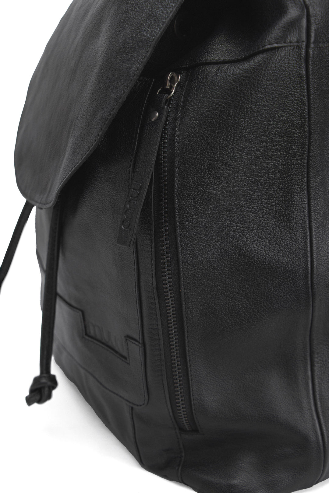 Muud Black Leather Backpack Purse Adjustable Straps Multiple Pockets Zip Close Montana West - Brandclub - Montana West Small Convertible  main image 4
