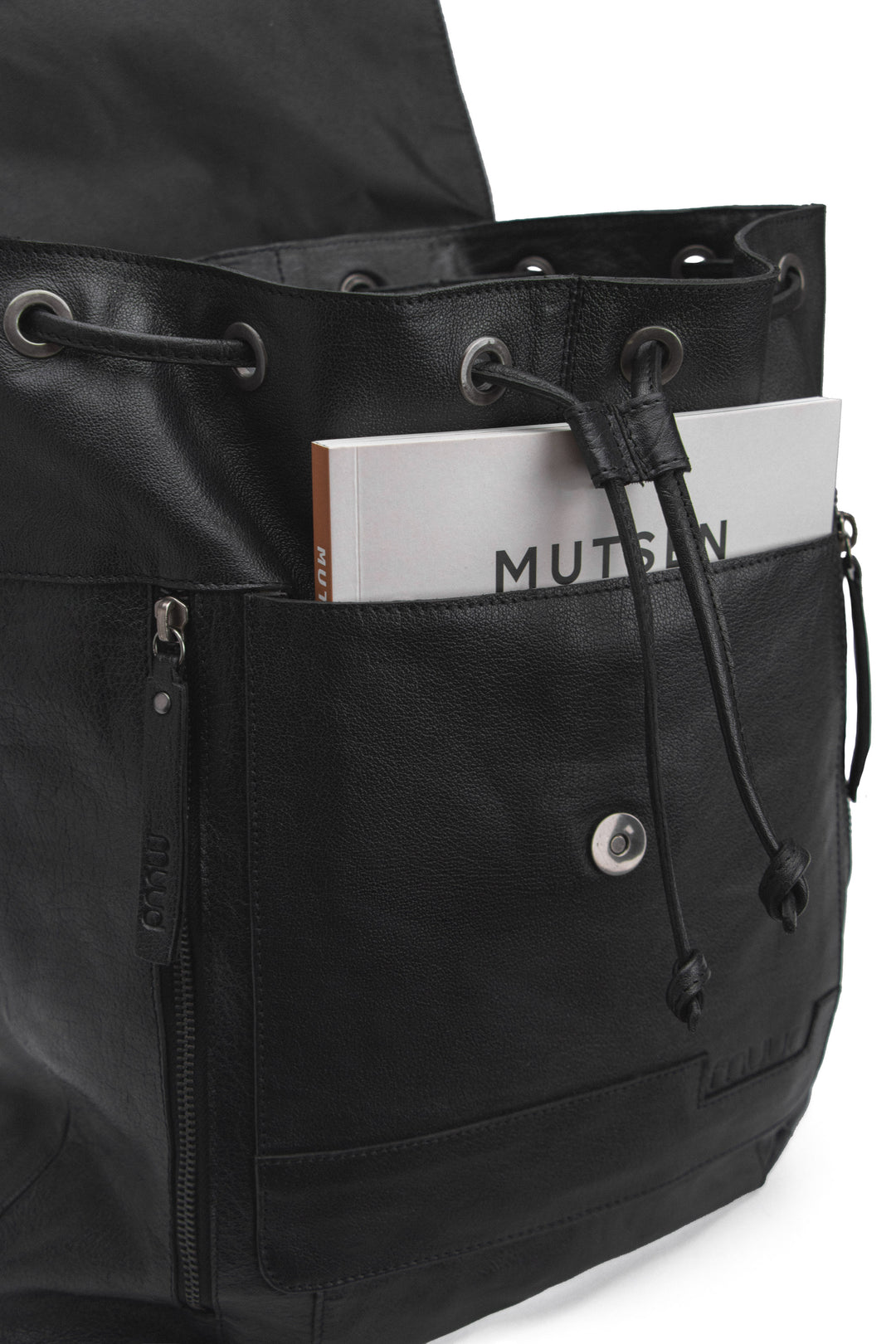 Muud Black Leather Backpack Purse Adjustable Straps Multiple Pockets Zip Close Montana West - Brandclub - Montana West Small Convertible  main image 3