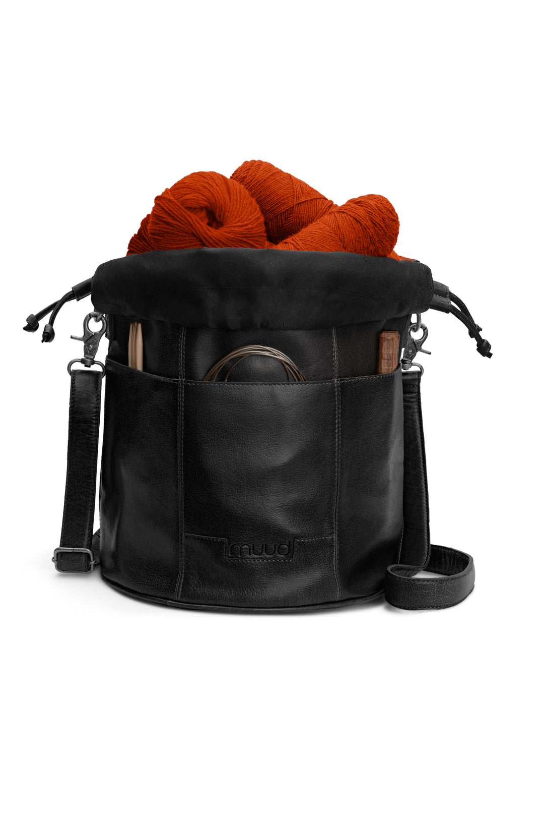Ingrid | Leather project bag for knitters | Muud – Muudstore